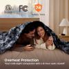 imageBedsure Faux Fur Heated Blanket Twin Size Fast Heating Electric Blanket Twin Size with 6 Heating Levels ampamp 10 Time Settings Cozy Gifts for Women Men 62x84 inches Denim Blue25  Black