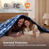imageBedsure Faux Fur Heated Blanket Twin Size Fast Heating Electric Blanket Twin Size with 6 Heating Levels ampamp 10 Time Settings Cozy Gifts for Women Men 62x84 inches Denim Blue27  Denim Blue