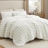 imageBedsure Faux Fur Queen Comforter Set  Beige Fluffy Comforter Queen Size Soft and Cozy Shaggy Bedding Comforter Sets Winter Warm Luxury Fuzzy Bed Set 3 Pieces 1 Comforter and 2 Pillowcases04  White