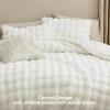 imageBedsure Faux Fur Queen Comforter Set  Beige Fluffy Comforter Queen Size Soft and Cozy Shaggy Bedding Comforter Sets Winter Warm Luxury Fuzzy Bed Set 3 Pieces 1 Comforter and 2 Pillowcases04  White