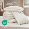imageBedsure Faux Fur Queen Comforter Set  Beige Fluffy Comforter Queen Size Soft and Cozy Shaggy Bedding Comforter Sets Winter Warm Luxury Fuzzy Bed Set 3 Pieces 1 Comforter and 2 Pillowcases02  Coconut White