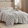 imageBedsure Faux Fur Queen Comforter Set  Beige Fluffy Comforter Queen Size Soft and Cozy Shaggy Bedding Comforter Sets Winter Warm Luxury Fuzzy Bed Set 3 Pieces 1 Comforter and 2 Pillowcases05  Khaki