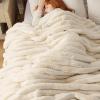 imageBedsure Faux Fur Throw Blanket  Ultra GentleSoft ampamp Fluffy Fuzzy Luxury Throw Blanket for Couch Sofa and Bed Thick and Warm for Winter Cozy Striped Decorative Gift for Women Purple 50x70 Inches01  Beige