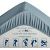 imageBedsure Fitted Sheet Queen Size Only  Brushed Microfiber Bed Sheets Ultra Soft ampamp Breathable Fade Resistant ampamp Easy Care Grey 60x8016 Inches 1 Piece10  Grey Blue