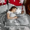 imageBedsure Fluffy Christmas Comforter Set Queen  Christmas Bedding with Christmas Tree Warm Flannel Fleece Bed Sets for Winter 3 Pieces 1 Soft Plush Shaggy Comforter with 2 Pillowcases01  Grey