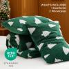imageBedsure Fluffy Christmas Comforter Set Queen  Christmas Bedding with Christmas Tree Warm Flannel Fleece Bed Sets for Winter 3 Pieces 1 Soft Plush Shaggy Comforter with 2 Pillowcases03  Green