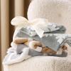 imageBedsure Fluffy Christmas Duvet Cover Set  Ultra Soft Plush Shaggy Comforter Cover Queen Size Warm Flannel Fleece Bed Sets for Winter 3 Pieces Reindeer Pattern Red05  Grey Snowflake No Comforter
