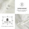 imageBedsure Fluffy Christmas Duvet Cover Set  Ultra Soft Plush Shaggy Comforter Cover Queen Size Warm Flannel Fleece Bed Sets for Winter 3 Pieces Reindeer Pattern Red03  Coconut White No Comforter