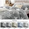 imageBedsure Fluffy Christmas Duvet Cover Set  Ultra Soft Plush Shaggy Comforter Cover Queen Size Warm Flannel Fleece Bed Sets for Winter 3 Pieces Reindeer Pattern Red05  Grey Snowflake No Comforter