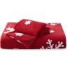 imageBedsure Fluffy Christmas Duvet Cover Set  Ultra Soft Plush Shaggy Comforter Cover Queen Size Warm Flannel Fleece Bed Sets for Winter 3 Pieces Reindeer Pattern Red06  Red Snowflake No Comforter