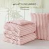 imageBedsure Fluffy Comforter Set Queen  Super Soft Faux Fur Bed Set Cream White All Seasons Warm Plush Fleece Bedding 3 Pieces 1 Shaggy Fuzzy Queen Size Comforter with 2 PillowcasesPink