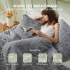 imageBedsure Fluffy Comforter Set Queen  Super Soft Faux Fur Bed Set Cream White All Seasons Warm Plush Fleece Bedding 3 Pieces 1 Shaggy Fuzzy Queen Size Comforter with 2 Pillowcases04  Grey