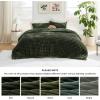 imageBedsure Fluffy Comforter Set Queen  Super Soft Faux Fur Bed Set Cream White All Seasons Warm Plush Fleece Bedding 3 Pieces 1 Shaggy Fuzzy Queen Size Comforter with 2 Pillowcases07  Olive Green