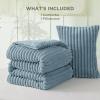 imageBedsure Fluffy Comforter Set Queen  Super Soft Faux Fur Bed Set Cream White All Seasons Warm Plush Fleece Bedding 3 Pieces 1 Shaggy Fuzzy Queen Size Comforter with 2 PillowcasesMineral Blue