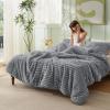 imageBedsure Fluffy Comforter Set Queen  Super Soft Faux Fur Bed Set Cream White All Seasons Warm Plush Fleece Bedding 3 Pieces 1 Shaggy Fuzzy Queen Size Comforter with 2 Pillowcases04  Grey