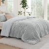 imageBedsure Fluffy Comforter Set Queen  Super Soft Faux Fur Bed Set Cream White All Seasons Warm Plush Fleece Bedding 3 Pieces 1 Shaggy Fuzzy Queen Size Comforter with 2 Pillowcases03  Light Grey
