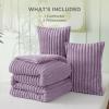 imageBedsure Fluffy Comforter Set Queen  Super Soft Faux Fur Bed Set Cream White All Seasons Warm Plush Fleece Bedding 3 Pieces 1 Shaggy Fuzzy Queen Size Comforter with 2 Pillowcases10  Light Purple