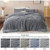 imageBedsure Fluffy Comforter Set Queen  Super Soft Faux Fur Bed Set Cream White All Seasons Warm Plush Fleece Bedding 3 Pieces 1 Shaggy Fuzzy Queen Size Comforter with 2 Pillowcases04  Grey