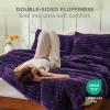 imageBedsure Fluffy Comforter Set Queen  Super Soft Faux Fur Bed Set Cream White All Seasons Warm Plush Fleece Bedding 3 Pieces 1 Shaggy Fuzzy Queen Size Comforter with 2 PillowcasesPurple