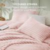 imageBedsure Fluffy Comforter Set Queen  Super Soft Faux Fur Bed Set Cream White All Seasons Warm Plush Fleece Bedding 3 Pieces 1 Shaggy Fuzzy Queen Size Comforter with 2 PillowcasesPink