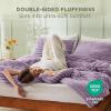 imageBedsure Fluffy Comforter Set Queen  Super Soft Faux Fur Bed Set Cream White All Seasons Warm Plush Fleece Bedding 3 Pieces 1 Shaggy Fuzzy Queen Size Comforter with 2 Pillowcases10  Light Purple