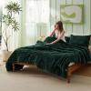 imageBedsure Fluffy Comforter Set Queen  Super Soft Faux Fur Bed Set Cream White All Seasons Warm Plush Fleece Bedding 3 Pieces 1 Shaggy Fuzzy Queen Size Comforter with 2 Pillowcases08  Emerald
