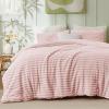 imageBedsure Fluffy Comforter Set Queen  Super Soft Faux Fur Bed Set Cream White All Seasons Warm Plush Fleece Bedding 3 Pieces 1 Shaggy Fuzzy Queen Size Comforter with 2 PillowcasesPink