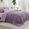 imageBedsure Fluffy Comforter Set Queen  Super Soft Faux Fur Bed Set Cream White All Seasons Warm Plush Fleece Bedding 3 Pieces 1 Shaggy Fuzzy Queen Size Comforter with 2 Pillowcases10  Light Purple