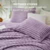 imageBedsure Fluffy Comforter Set Queen  Super Soft Faux Fur Bed Set Cream White All Seasons Warm Plush Fleece Bedding 3 Pieces 1 Shaggy Fuzzy Queen Size Comforter with 2 Pillowcases10  Light Purple