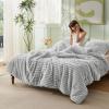 imageBedsure Fluffy Comforter Set Queen  Super Soft Faux Fur Bed Set Cream White All Seasons Warm Plush Fleece Bedding 3 Pieces 1 Shaggy Fuzzy Queen Size Comforter with 2 Pillowcases03  Light Grey
