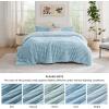 imageBedsure Fluffy Comforter Set Queen  Super Soft Faux Fur Bed Set Cream White All Seasons Warm Plush Fleece Bedding 3 Pieces 1 Shaggy Fuzzy Queen Size Comforter with 2 Pillowcases11  Light Blue