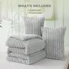 imageBedsure Fluffy Comforter Set Queen  Super Soft Faux Fur Bed Set Cream White All Seasons Warm Plush Fleece Bedding 3 Pieces 1 Shaggy Fuzzy Queen Size Comforter with 2 Pillowcases03  Light Grey