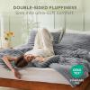 imageBedsure Fluffy Comforter Set Queen  Super Soft Faux Fur Bed Set Cream White All Seasons Warm Plush Fleece Bedding 3 Pieces 1 Shaggy Fuzzy Queen Size Comforter with 2 Pillowcases04  Grey