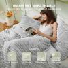 imageBedsure Fluffy Comforter Set Queen  Super Soft Faux Fur Bed Set Cream White All Seasons Warm Plush Fleece Bedding 3 Pieces 1 Shaggy Fuzzy Queen Size Comforter with 2 Pillowcases03  Light Grey