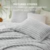 imageBedsure Fluffy Comforter Set Queen  Super Soft Faux Fur Bed Set Cream White All Seasons Warm Plush Fleece Bedding 3 Pieces 1 Shaggy Fuzzy Queen Size Comforter with 2 Pillowcases03  Light Grey