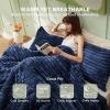 imageBedsure Fluffy Comforter Set Queen  Super Soft Faux Fur Bed Set Cream White All Seasons Warm Plush Fleece Bedding 3 Pieces 1 Shaggy Fuzzy Queen Size Comforter with 2 Pillowcases12  Navy
