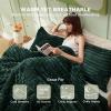 imageBedsure Fluffy Comforter Set Queen  Super Soft Faux Fur Bed Set Cream White All Seasons Warm Plush Fleece Bedding 3 Pieces 1 Shaggy Fuzzy Queen Size Comforter with 2 Pillowcases08  Emerald