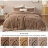 imageBedsure Fluffy Comforter Set Queen  Super Soft Faux Fur Bed Set Cream White All Seasons Warm Plush Fleece Bedding 3 Pieces 1 Shaggy Fuzzy Queen Size Comforter with 2 Pillowcases09  Warm Taupe