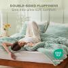 imageBedsure Fluffy Comforter Set Queen  Super Soft Faux Fur Bed Set Cream White All Seasons Warm Plush Fleece Bedding 3 Pieces 1 Shaggy Fuzzy Queen Size Comforter with 2 Pillowcases06  Sage Green