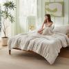 imageBedsure Fluffy Comforter Set Queen  Super Soft Faux Fur Bed Set Cream White All Seasons Warm Plush Fleece Bedding 3 Pieces 1 Shaggy Fuzzy Queen Size Comforter with 2 Pillowcases02  Linen