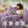 imageBedsure Fluffy Comforter Set Queen  Super Soft Faux Fur Bed Set Cream White All Seasons Warm Plush Fleece Bedding 3 Pieces 1 Shaggy Fuzzy Queen Size Comforter with 2 Pillowcases10  Light Purple