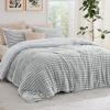 imageBedsure Fluffy Comforter Set Queen  Super Soft Faux Fur Bed Set Cream White All Seasons Warm Plush Fleece Bedding 3 Pieces 1 Shaggy Fuzzy Queen Size Comforter with 2 Pillowcases03  Light Grey