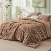 imageBedsure Fluffy Comforter Set Queen  Super Soft Faux Fur Bed Set Cream White All Seasons Warm Plush Fleece Bedding 3 Pieces 1 Shaggy Fuzzy Queen Size Comforter with 2 Pillowcases09  Warm Taupe