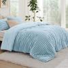 imageBedsure Fluffy Comforter Set Queen  Super Soft Faux Fur Bed Set Cream White All Seasons Warm Plush Fleece Bedding 3 Pieces 1 Shaggy Fuzzy Queen Size Comforter with 2 Pillowcases11  Light Blue