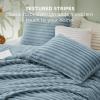 imageBedsure Fluffy Comforter Set Queen  Super Soft Faux Fur Bed Set Cream White All Seasons Warm Plush Fleece Bedding 3 Pieces 1 Shaggy Fuzzy Queen Size Comforter with 2 PillowcasesMineral Blue