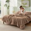 imageBedsure Fluffy Comforter Set Queen  Super Soft Faux Fur Bed Set Cream White All Seasons Warm Plush Fleece Bedding 3 Pieces 1 Shaggy Fuzzy Queen Size Comforter with 2 Pillowcases09  Warm Taupe