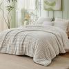 imageBedsure Fluffy Comforter Set Queen  Super Soft Faux Fur Bed Set Cream White All Seasons Warm Plush Fleece Bedding 3 Pieces 1 Shaggy Fuzzy Queen Size Comforter with 2 Pillowcases02  Linen