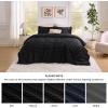 imageBedsure Fluffy Comforter Set Queen  Super Soft Faux Fur Bed Set Cream White All Seasons Warm Plush Fleece Bedding 3 Pieces 1 Shaggy Fuzzy Queen Size Comforter with 2 Pillowcases05  Black