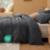 imageBedsure Fluffy Duvet Cover Set  Faux Fur Comforter Cover Queen Size Dark Grey Warm Plush Bedding for Winter 3Piece Set with Zipper Closure 90quotx90quot and 2 Pillow Shams Comforter Sold Separately01  Dark Grey No Comforter