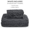 imageBedsure Fluffy Duvet Cover Set  Faux Fur Comforter Cover Queen Size Dark Grey Warm Plush Bedding for Winter 3Piece Set with Zipper Closure 90quotx90quot and 2 Pillow Shams Comforter Sold Separately01  Dark Grey No Comforter